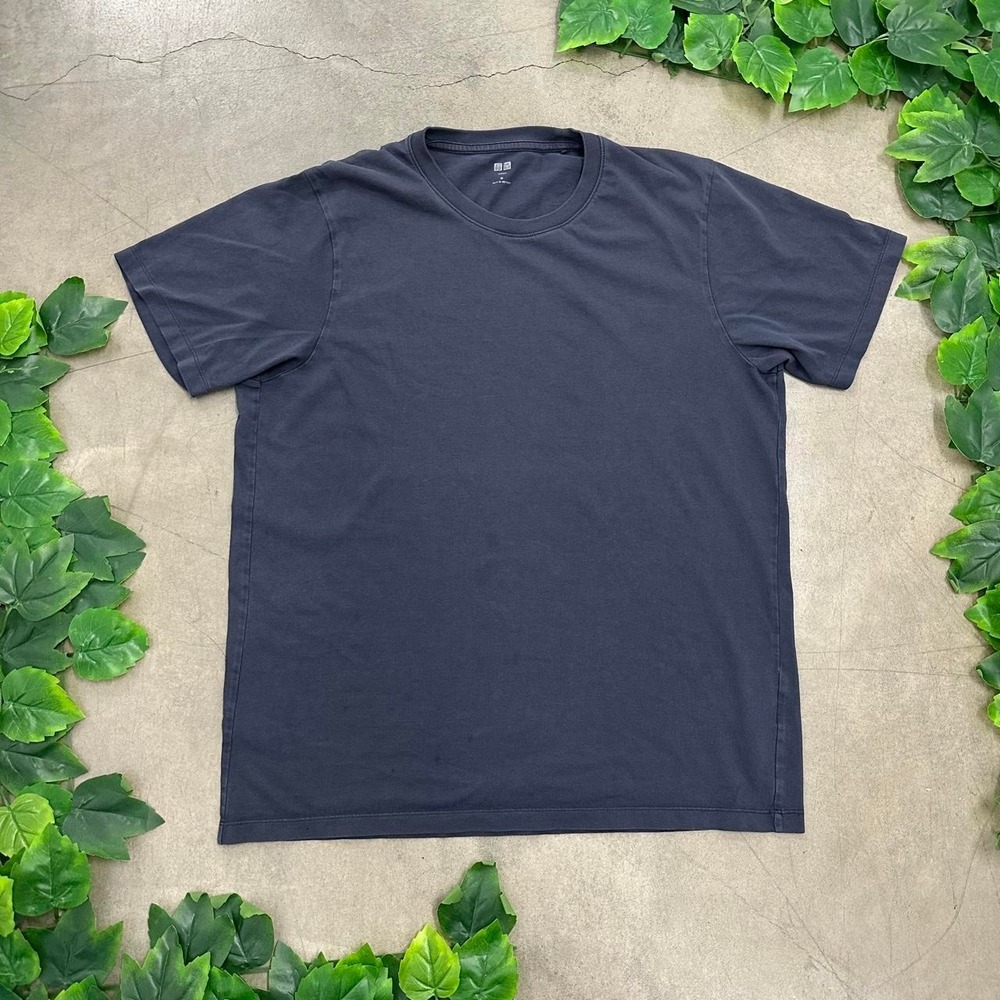 Uniqlo Supima Cotton Navy Blue Crewneck T Shirt